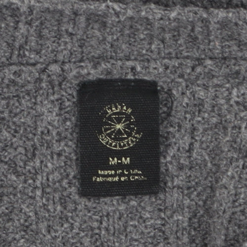 Urban Outfitters Women’s Grey V-Neck Ribbed Knit Jumper M