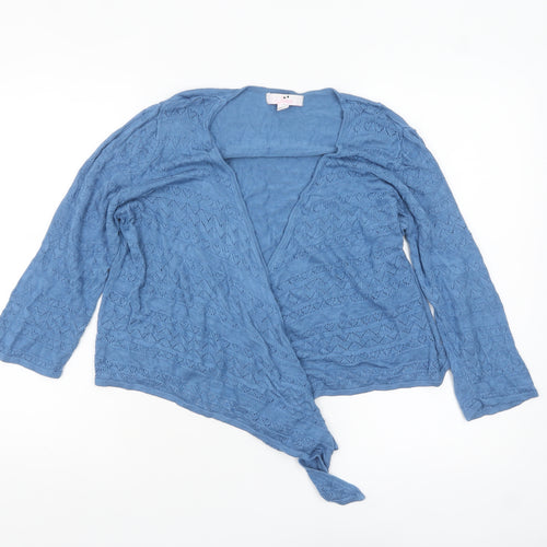 Julipa Women Blue 16/18 Open Knit Viscose Cardigan Wrap
