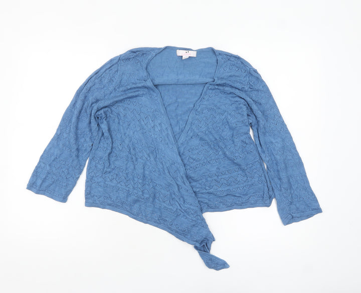 Julipa Women Blue 16/18 Open Knit Viscose Cardigan Wrap