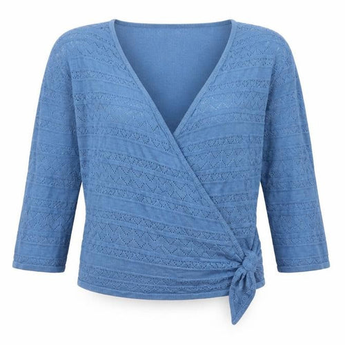 Julipa Women Blue 16/18 Open Knit Viscose Cardigan Wrap