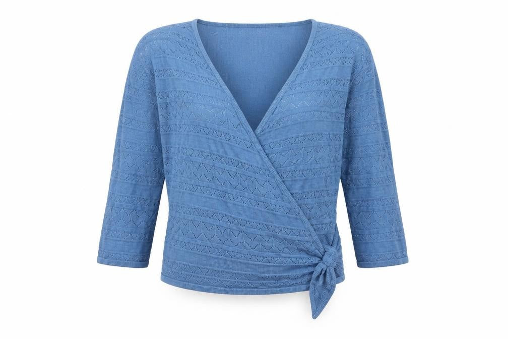 Julipa Women Blue 16/18 Open Knit Viscose Cardigan Wrap