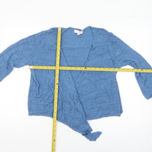 Julipa Women Blue 16/18 Open Knit Viscose Cardigan Wrap
