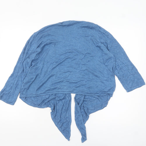 Julipa Women Blue 16/18 Open Knit Viscose Cardigan Wrap