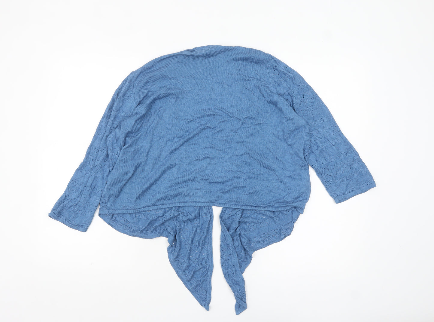 Julipa Women Blue 16/18 Open Knit Viscose Cardigan Wrap