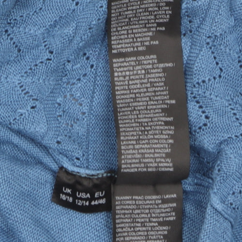 Julipa Women Blue 16/18 Open Knit Viscose Cardigan Wrap