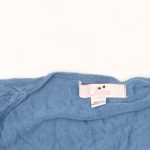 Julipa Women Blue 16/18 Open Knit Viscose Cardigan Wrap
