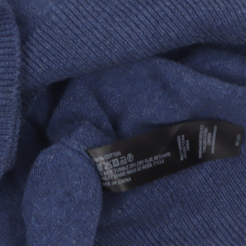 Jasper Conran Men’s Blue Cotton V-Neck Jumper Size L