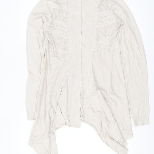 FatFace Women’s Beige Open Knit Long Sleeve Cardigan Size 10
