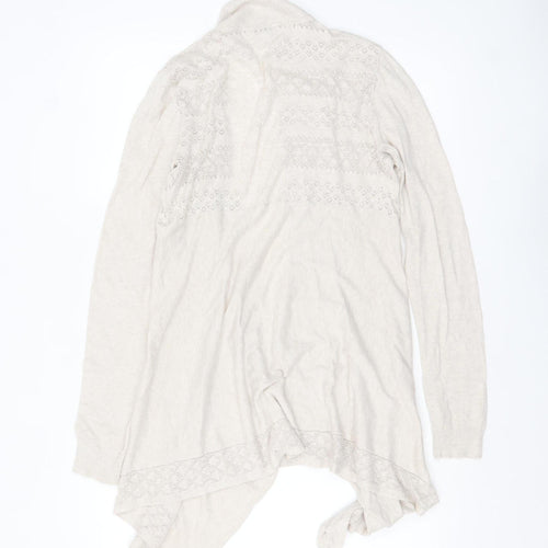 FatFace Women’s Beige Open Knit Long Sleeve Cardigan Size 10