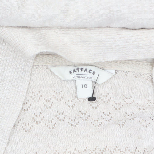 FatFace Women’s Beige Open Knit Long Sleeve Cardigan Size 10