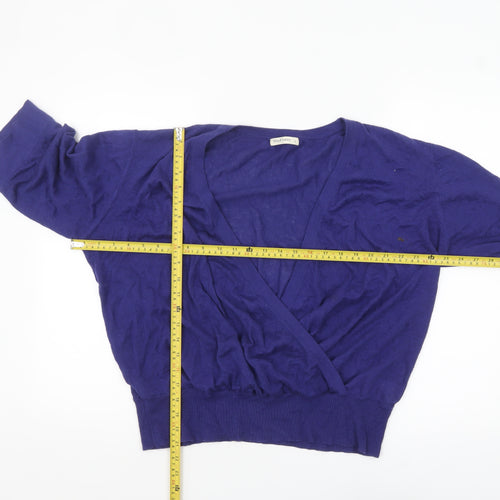 WoolOvers Women's Purple Linen Cotton Wrap Jumper Size L
