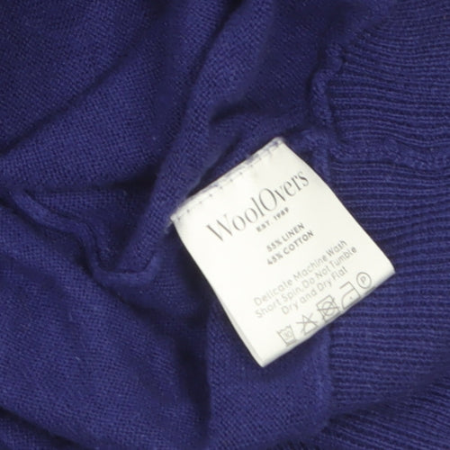 WoolOvers Women's Purple Linen Cotton Wrap Jumper Size L