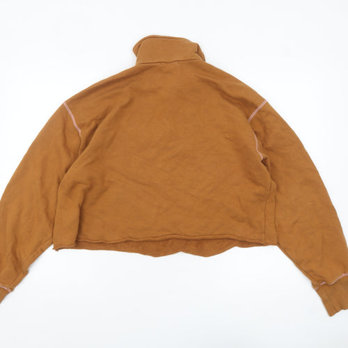 JW Anderson x Uniqlo Women's Brown Fleece 1/4 Zip Pullover Sweatshirt XL