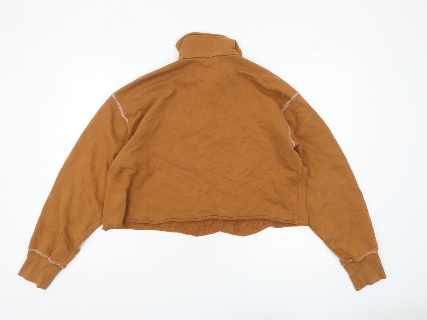 JW Anderson x Uniqlo Women's Brown Fleece 1/4 Zip Pullover Sweatshirt XL