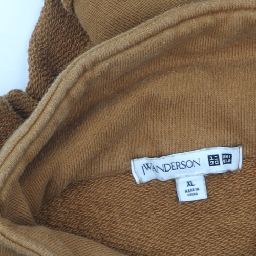 JW Anderson x Uniqlo Women's Brown Fleece 1/4 Zip Pullover Sweatshirt XL