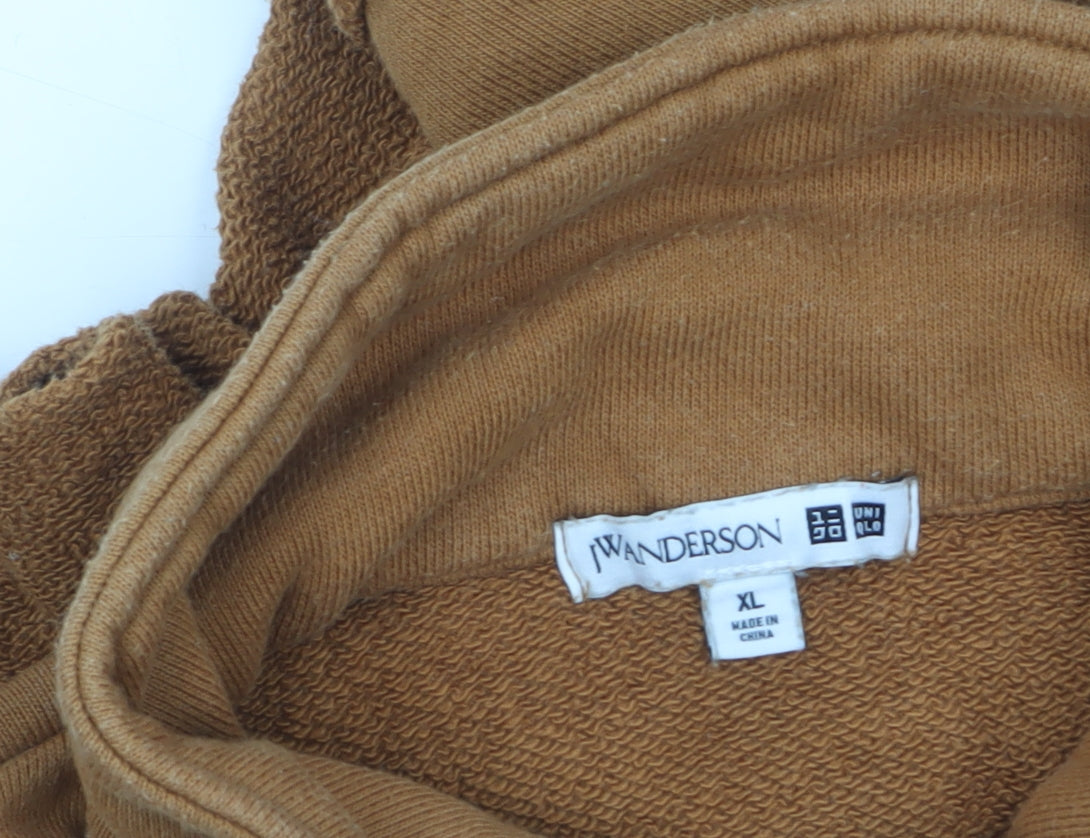 JW Anderson x Uniqlo Women's Brown Fleece 1/4 Zip Pullover Sweatshirt XL