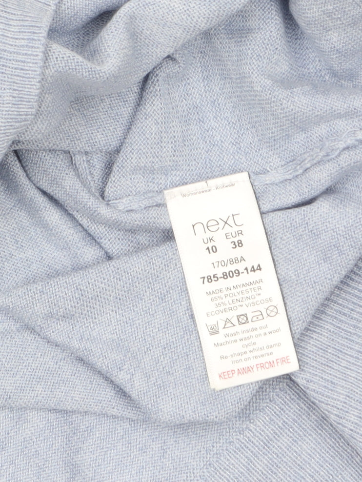 Next Women’s Blue V-Neck Knit Jumper Size 10 Pullover