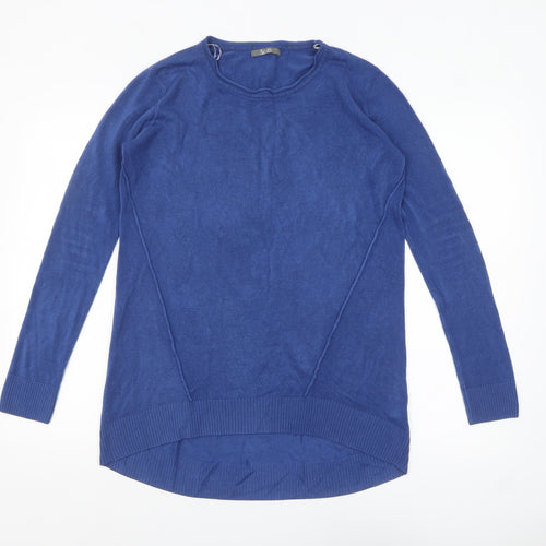 South Women's Blue Acrylic Crew Neck Long Sleeve Pullover Jumper Size 10