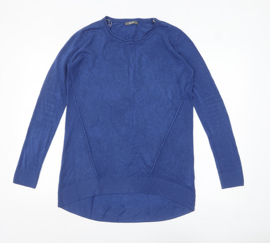 South Women's Blue Acrylic Crew Neck Long Sleeve Pullover Jumper Size 10