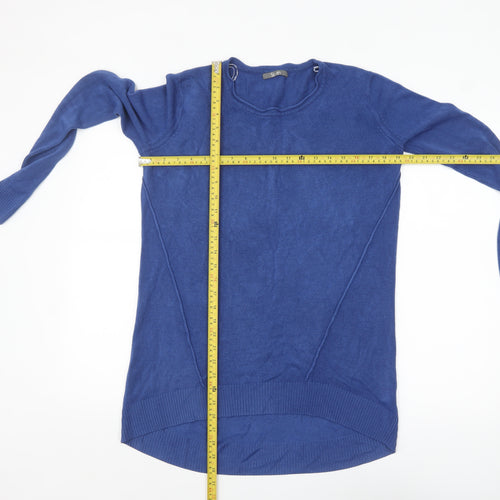 South Women's Blue Acrylic Crew Neck Long Sleeve Pullover Jumper Size 10