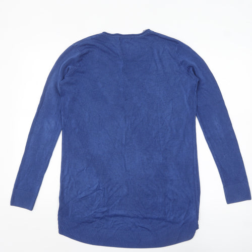 South Women's Blue Acrylic Crew Neck Long Sleeve Pullover Jumper Size 10