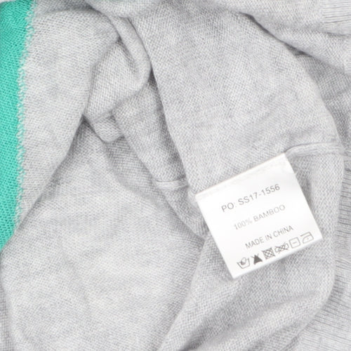 Hush Women’s Grey V-Neck Star Jumper Bamboo Knit Size S