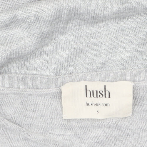 Hush Women’s Grey V-Neck Star Jumper Bamboo Knit Size S