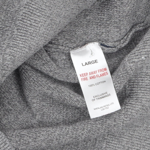 Lincoln Men's Grey Cotton 1/2 Zip High Neck Jumper Size L
