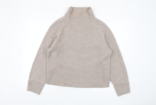 Rachel Zoe Women’s Beige Merino Wool Roll Neck Jumper L