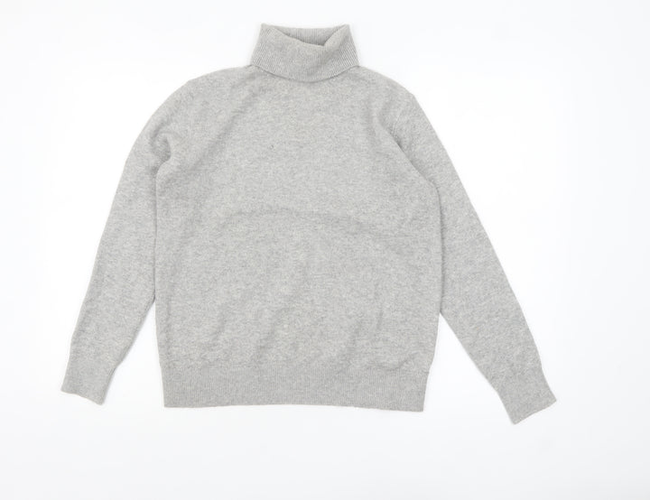 Marks and Spencer Women's Grey Roll Neck Knit Jumper XS