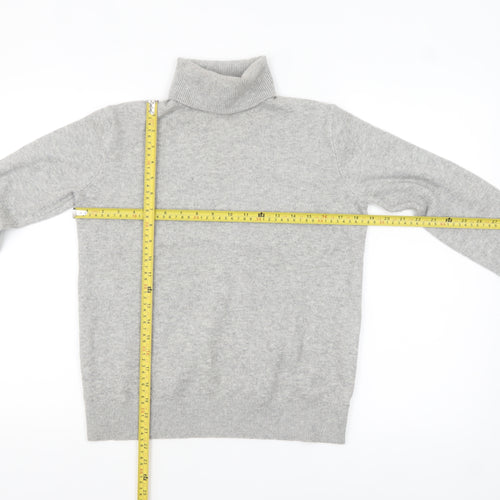 Marks and Spencer Women's Grey Roll Neck Knit Jumper XS
