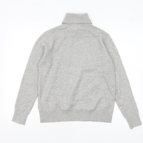 Marks and Spencer Women's Grey Roll Neck Knit Jumper XS