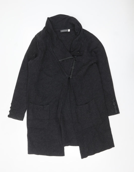 Mint Velvet Womens Black Size 12 Cowl Neck Long Sleeve Cardigan