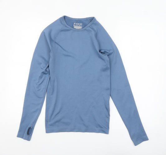 Primark Women Blue Long Sleeve Workout Top XS Slim Fit Activewear Pullover