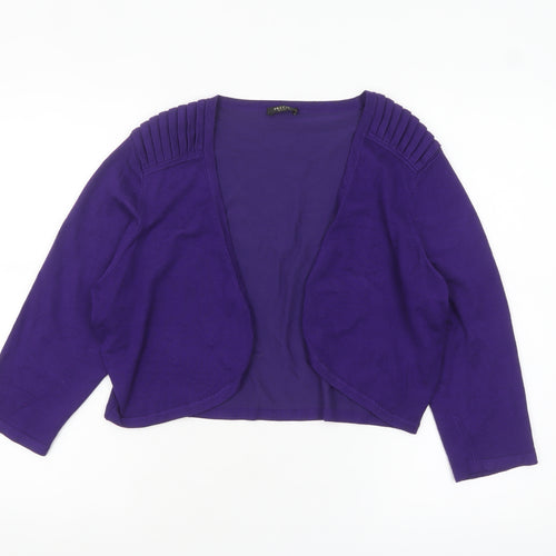 Precis Petite Women's Purple 3/4 Sleeve Open Knit Cardigan L