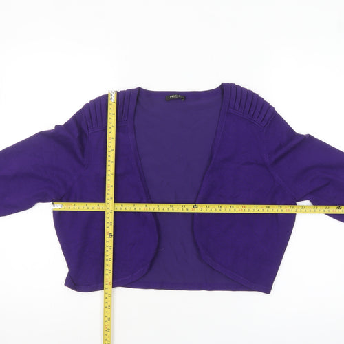 Precis Petite Women's Purple 3/4 Sleeve Open Knit Cardigan L