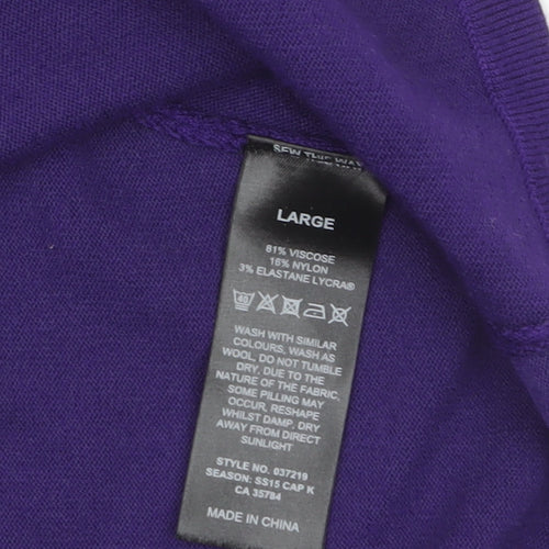 Precis Petite Women's Purple 3/4 Sleeve Open Knit Cardigan L