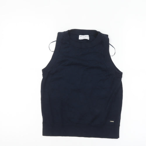Holly & Whyte Women Blue Sleeveless Knit Tank Top Size M