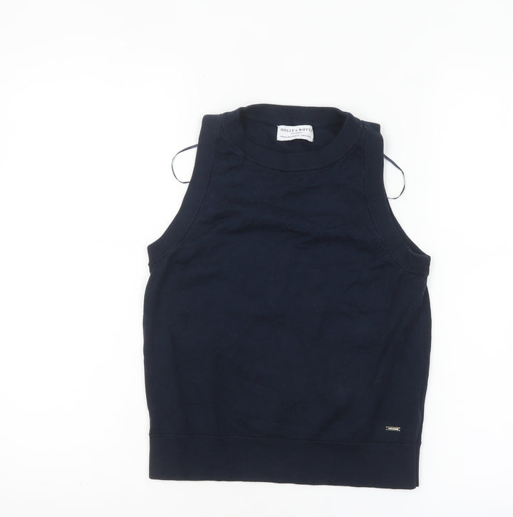 Holly & Whyte Women Blue Sleeveless Knit Tank Top Size M