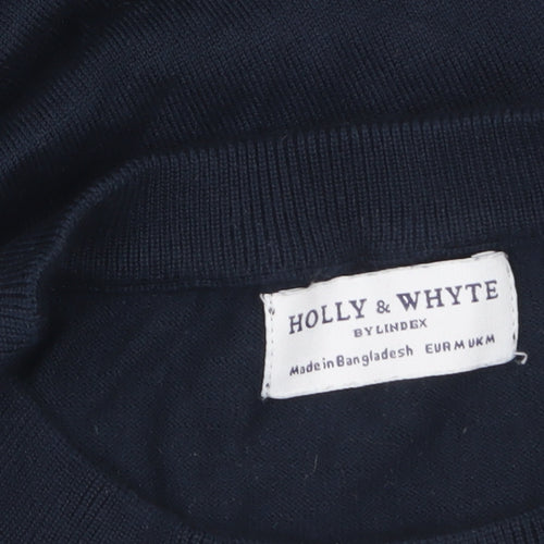 Holly & Whyte Women Blue Sleeveless Knit Tank Top Size M