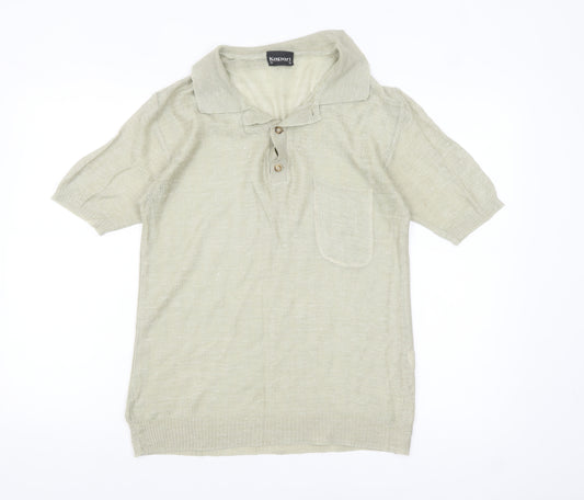 Kapart Women’s Beige Short Sleeve Polo Knit Top Size 14 Classic Style