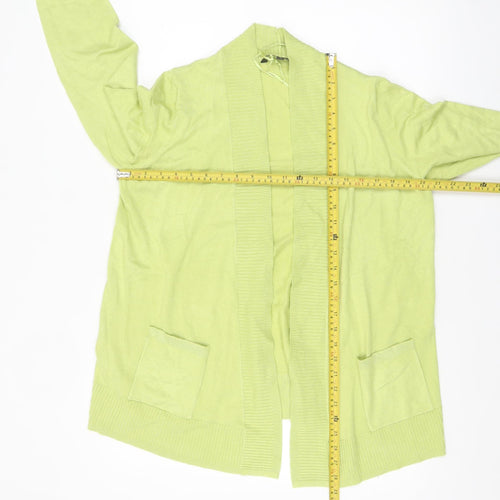 Bonmarché Women Green Cardigan Size 16 Long Sleeve Open Front