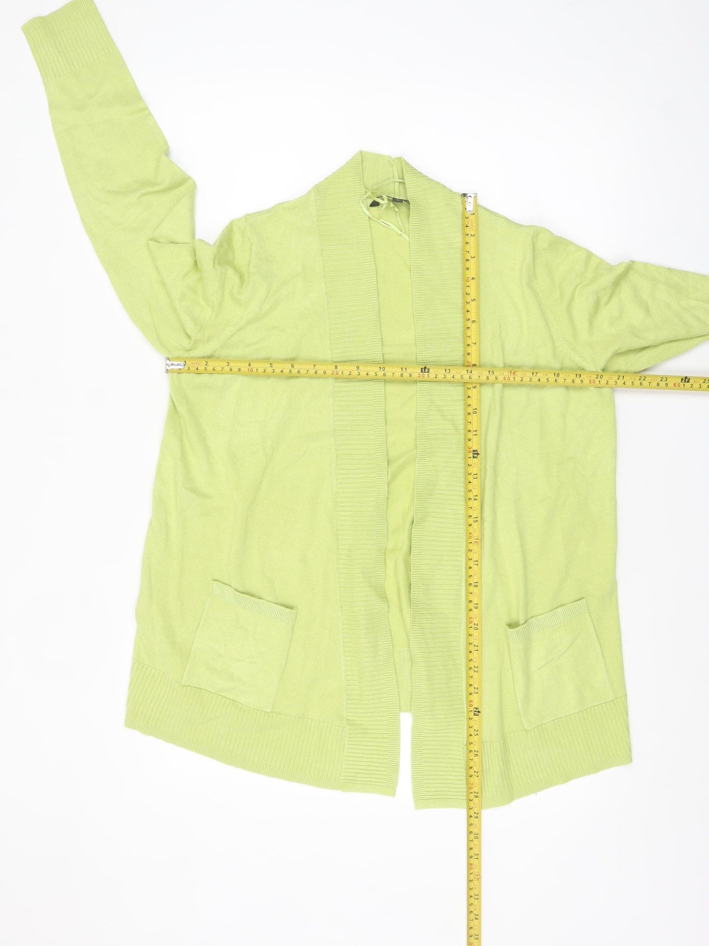 Bonmarché Women Green Cardigan Size 16 Long Sleeve Open Front