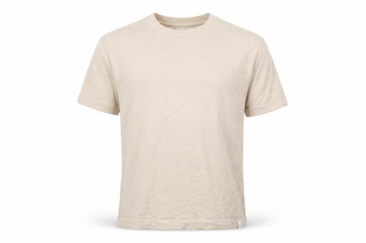 Front view of Pull&Bear Men's Beige Short Sleeve Knit jumper L