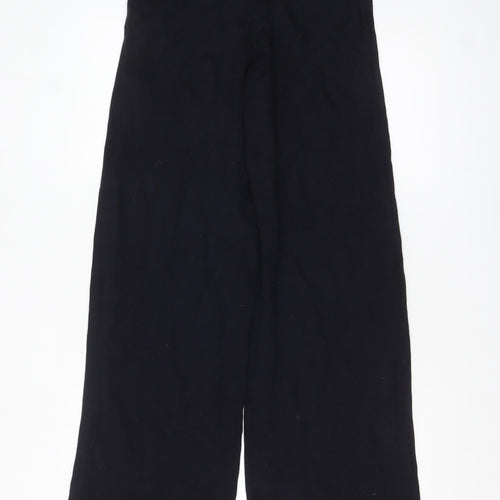Mango Women’s Black Wide-Leg Stretch Jersey Trousers Size M