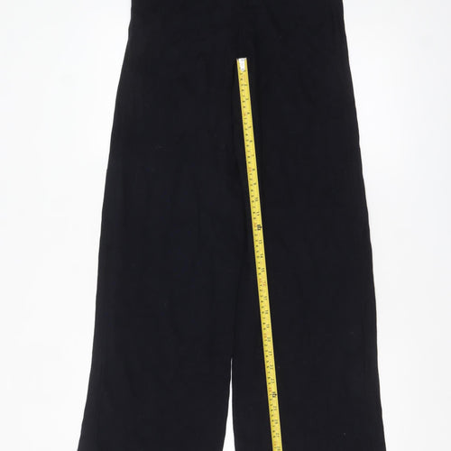 Mango Women’s Black Wide-Leg Stretch Jersey Trousers Size M