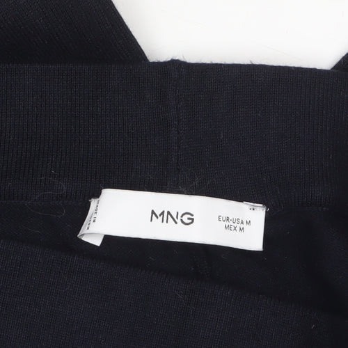 Mango Women’s Black Wide-Leg Stretch Jersey Trousers Size M