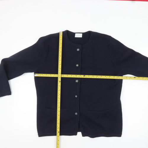 Cotswold Collections Women's Blue Merino Wool Long Sleeve Cardigan L