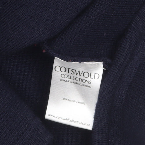 Cotswold Collections Women's Blue Merino Wool Long Sleeve Cardigan L