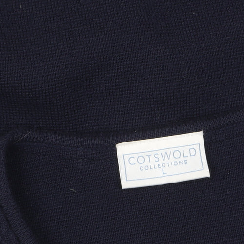 Cotswold Collections Women's Blue Merino Wool Long Sleeve Cardigan L